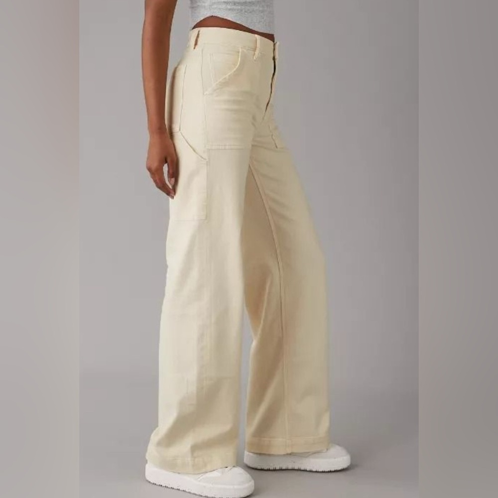 3. American Eagle Dreamy Drape Woven Super High-Waisted Baggy Wide-Leg Pant